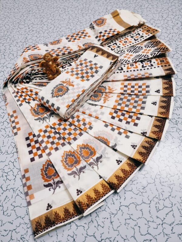 Kerala Cotton Printed Sarees | Beautiful Traditional Printed Work
