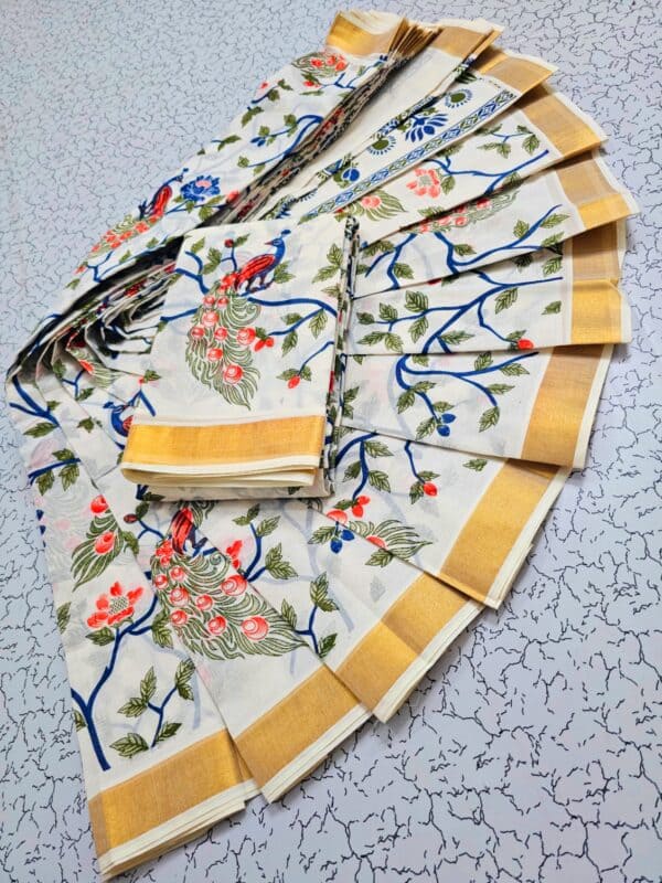 Kerala Cotton Printed Sarees | Beautiful Traditional Printed Work