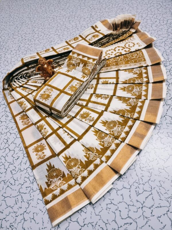 Kerala Cotton Printed Sarees | Beautiful Traditional Printed Work