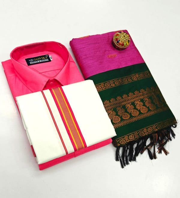 Traditional Kalyani Cotton Couple Combo | Matching Couple Wear Set