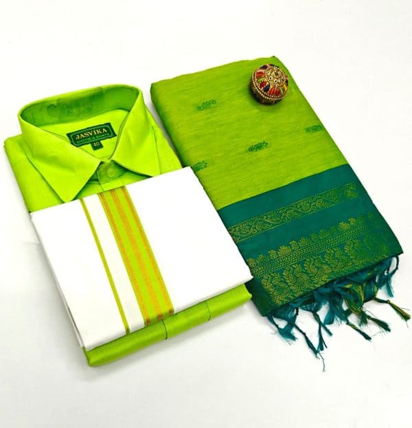 Traditional Kalyani Cotton Couple Combo | Matching Couple Wear Set