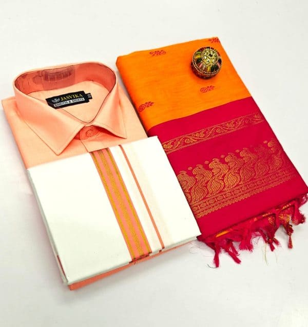 Traditional Kalyani Cotton Couple Combo | Matching Couple Wear Set
