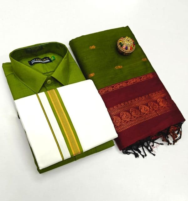 Traditional Kalyani Cotton Couple Combo | Matching Couple Wear Set