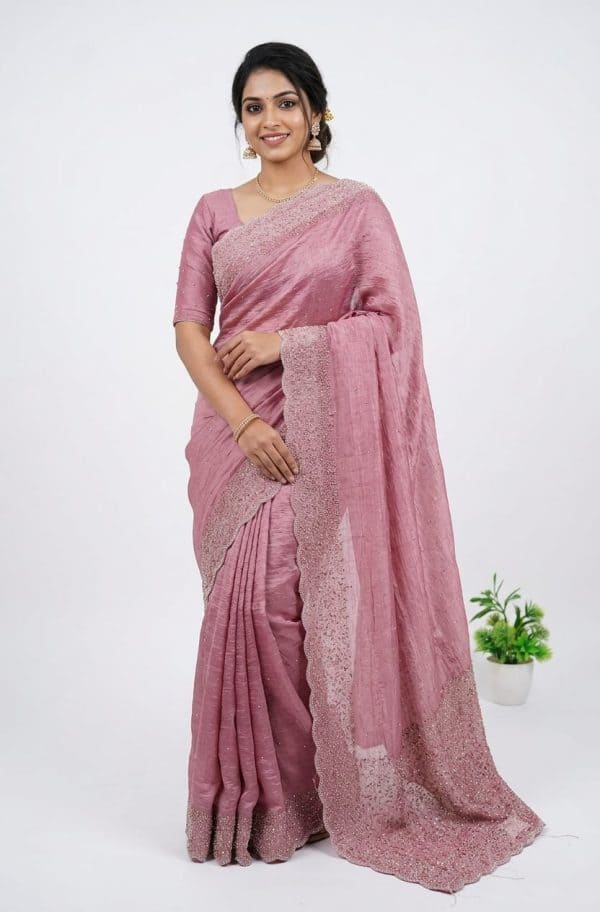 Original Fendy Space Silk Stone Work Designer Saree | Premium Designer Sarees