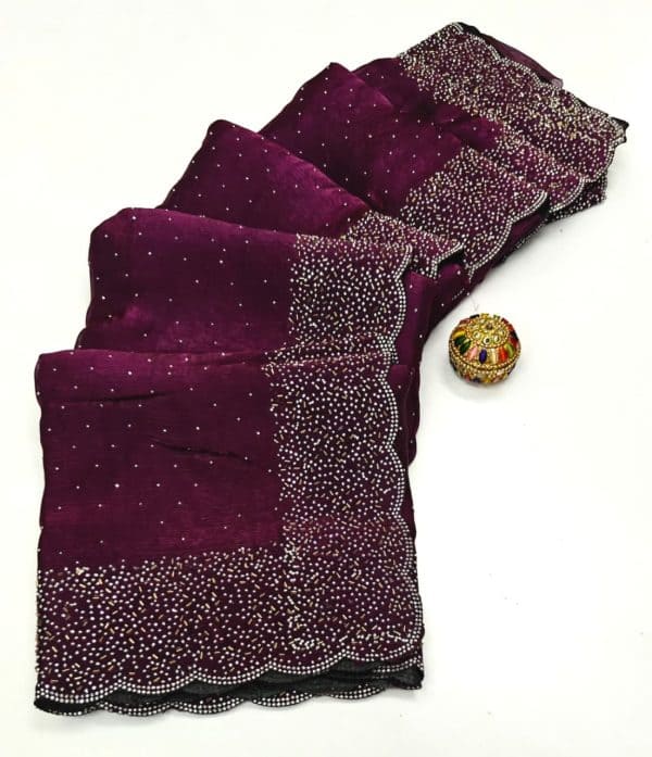 Original Fendy Space Silk Stone Work Designer Saree | Premium Designer Sarees