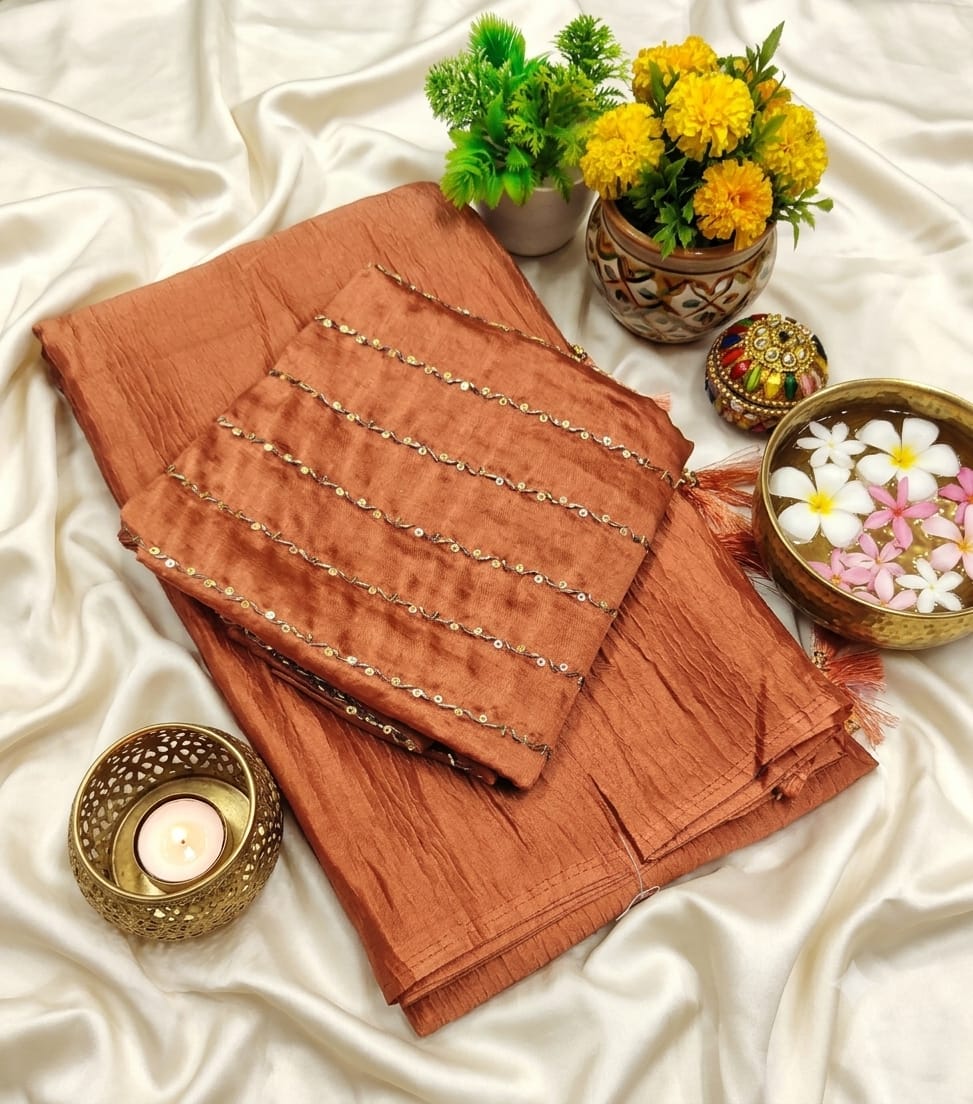 Elite Star Georgette Fancy Saree with Floral Zari Embroidery | Party Wear Saree