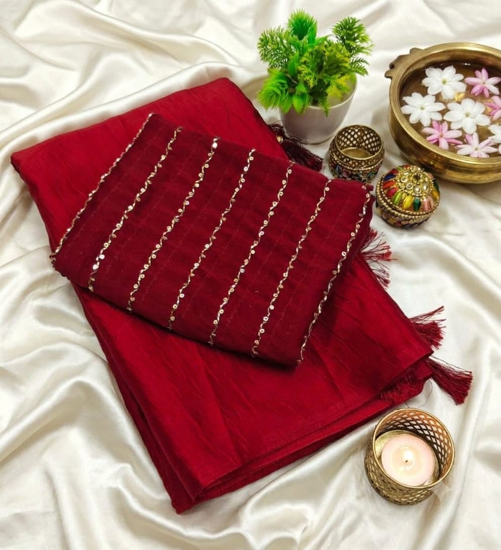 Elite Star Georgette Fancy Saree with Floral Zari Embroidery | Party Wear Saree