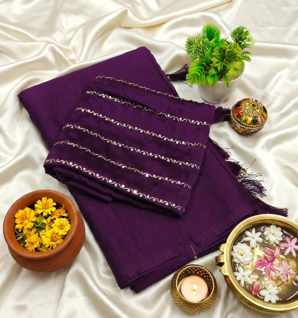 Elite Star Georgette Fancy Saree with Floral Zari Embroidery | Party Wear Saree