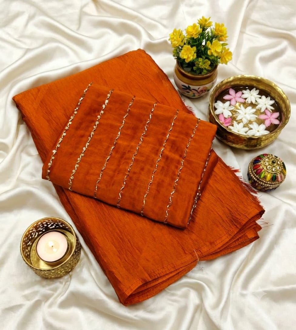 Elite Star Georgette Fancy Saree with Floral Zari Embroidery | Party Wear Saree