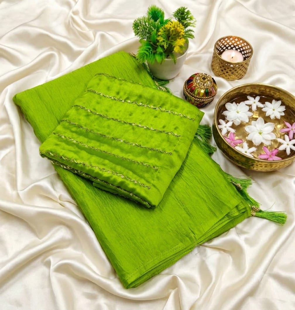 Elite Star Georgette Fancy Saree with Floral Zari Embroidery | Party Wear Saree