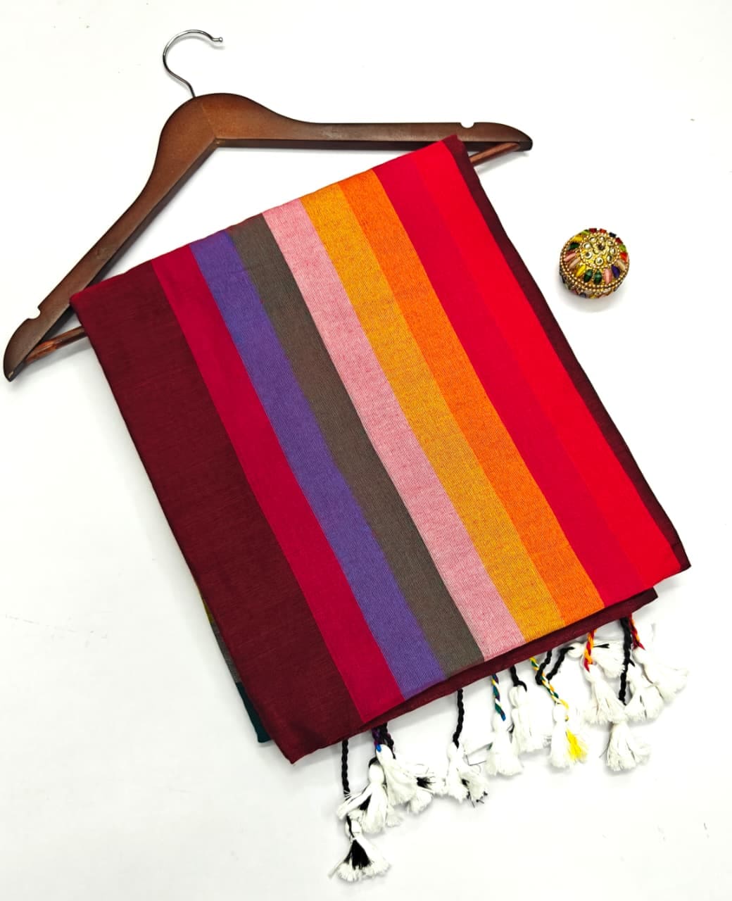 🌹 PURE KADHI COTTON Rainbow SAREES🌈🌈🌥️🌈
