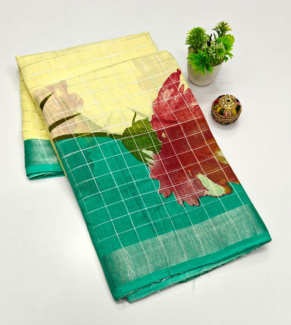 Linen Cotton Saree -Eswari Textiles