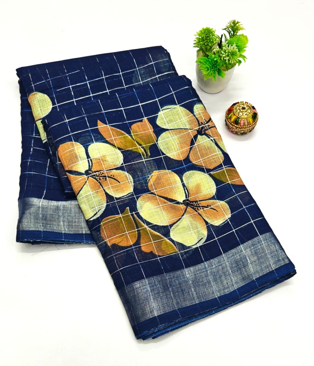 Linen Cotton Saree -Eswari Textiles