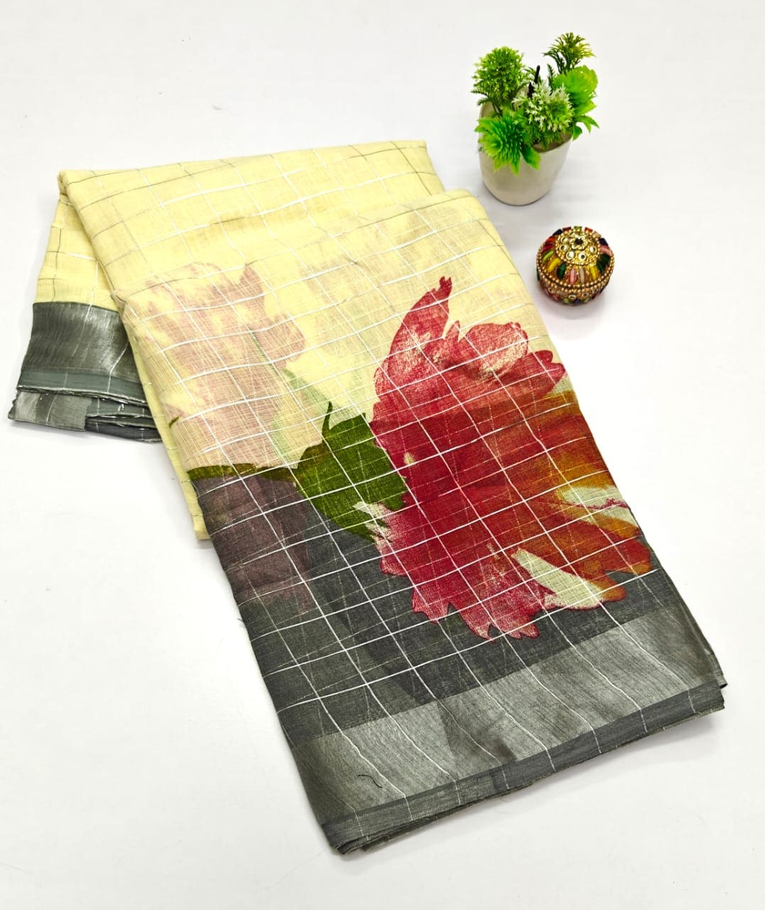 Linen Cotton Saree -Eswari Textiles