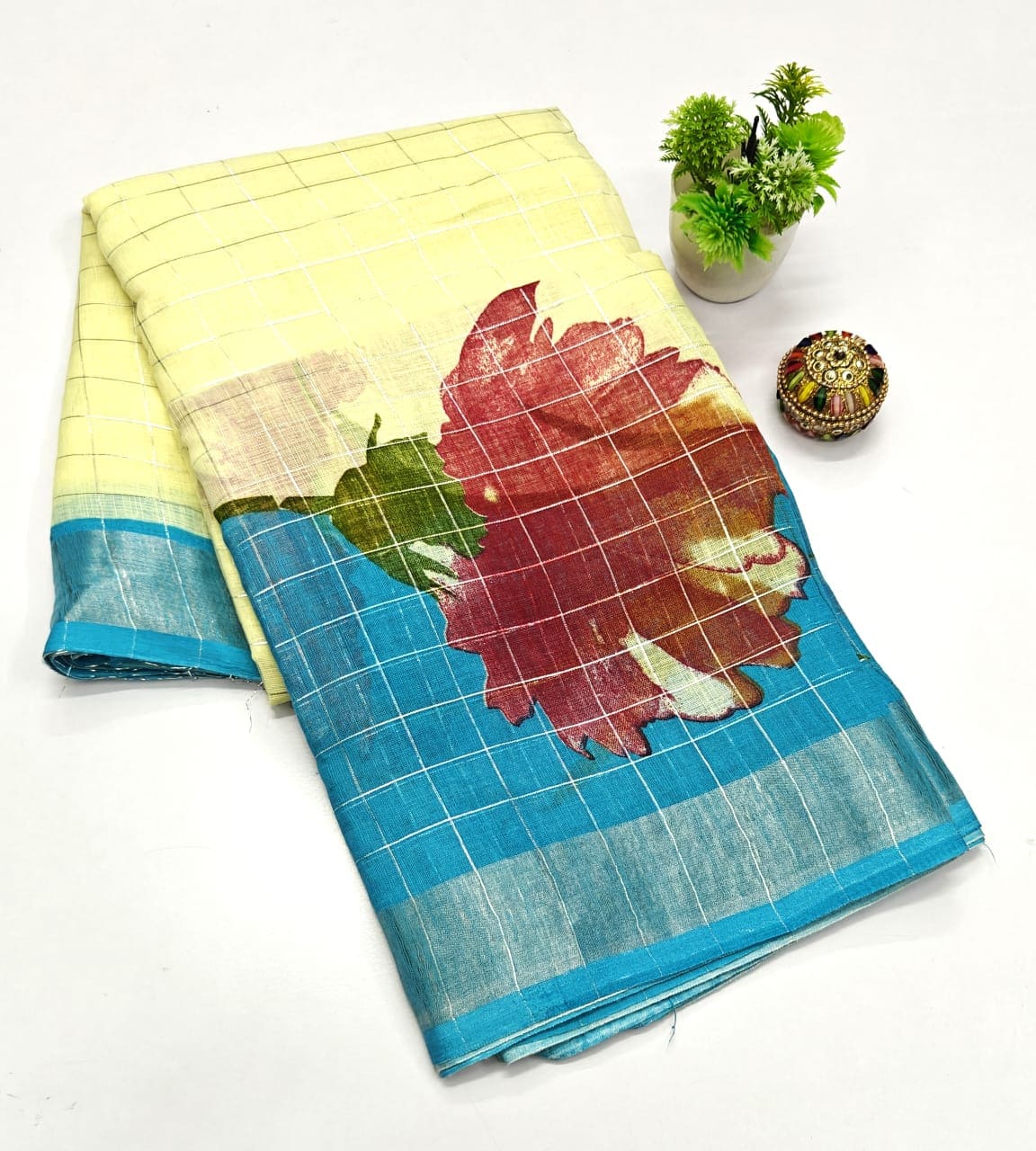 Linen Cotton Saree -Eswari Textiles
