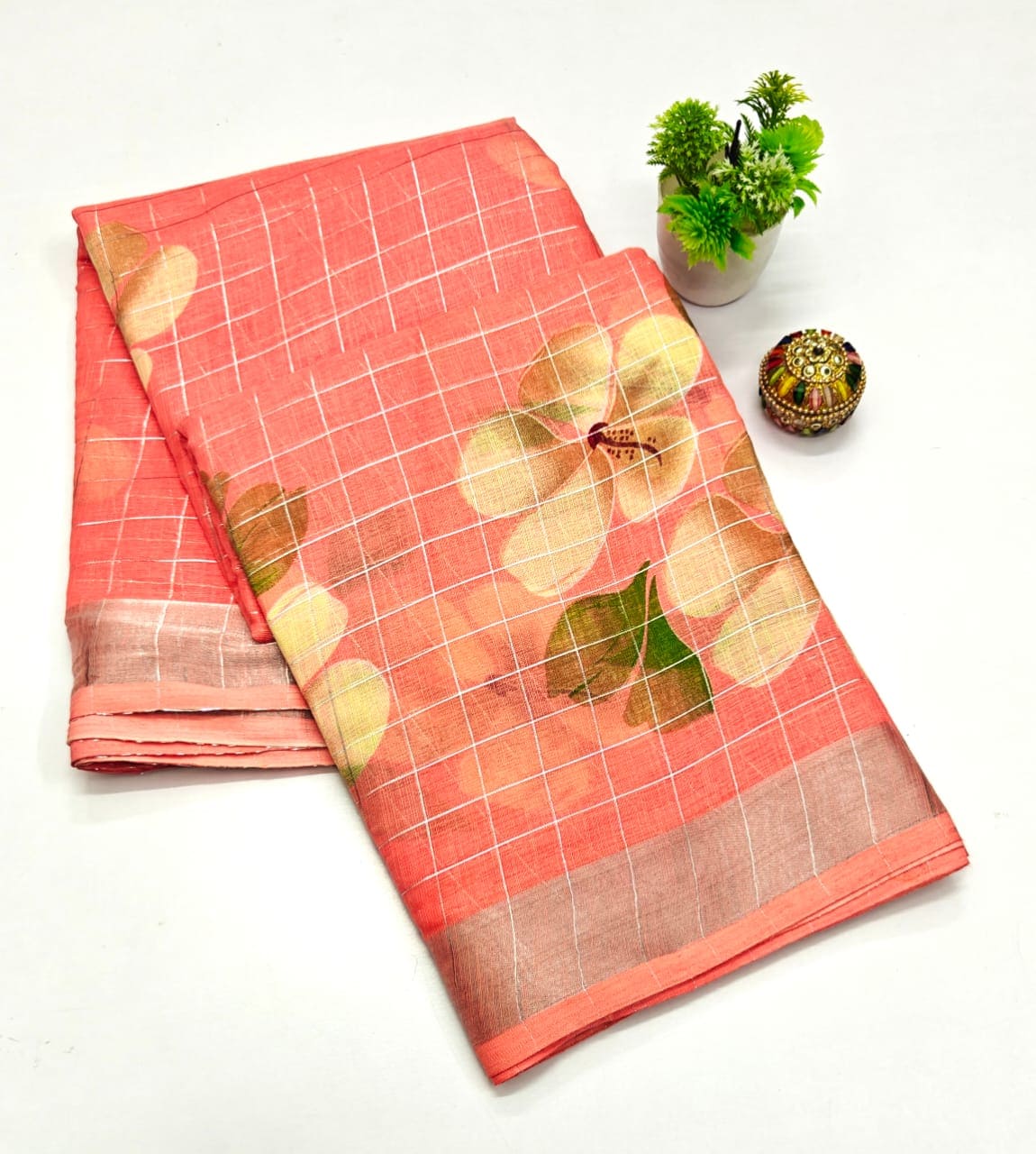 Linen Cotton Saree -Eswari Textiles
