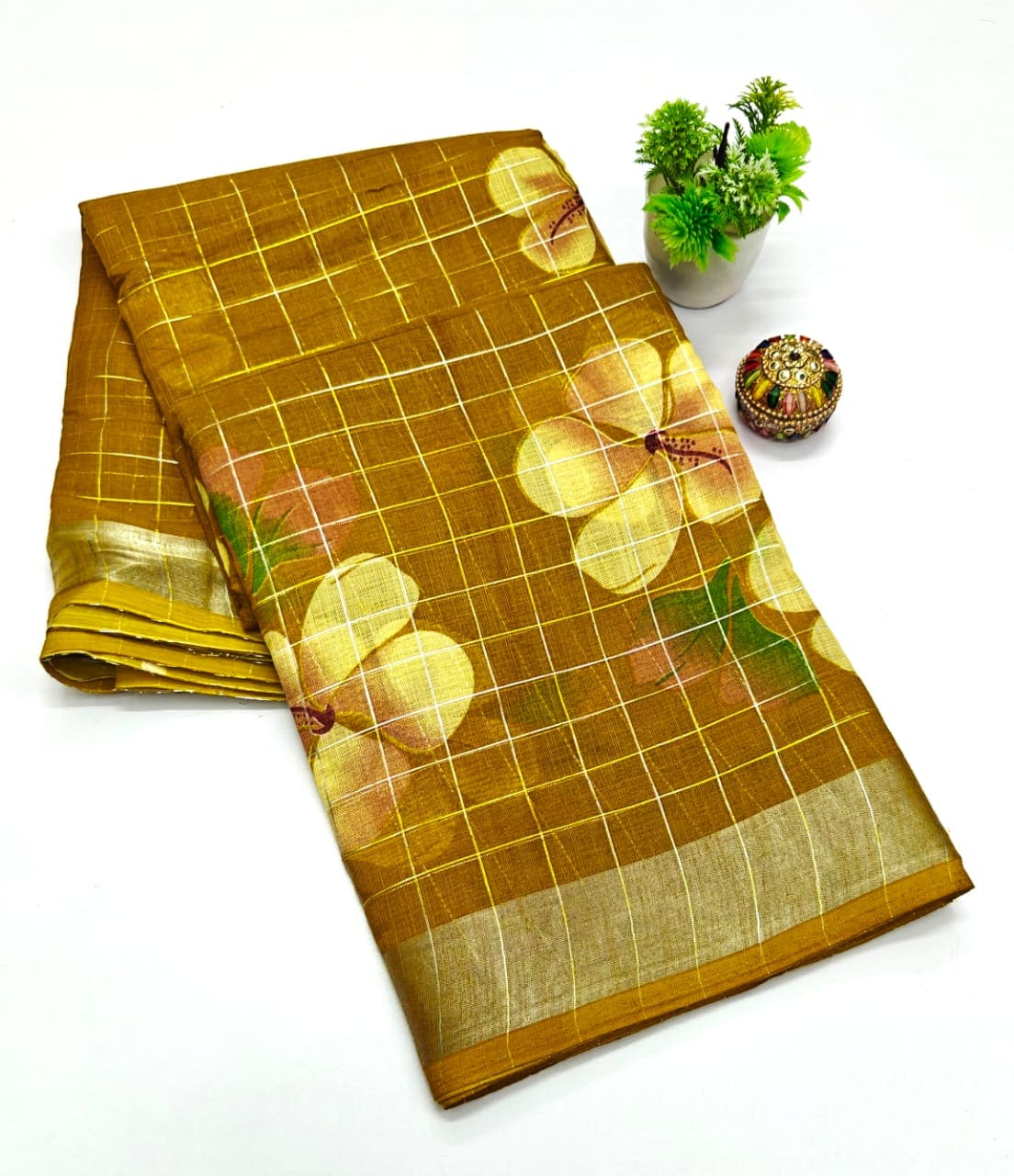 Linen Cotton Saree -Eswari Textiles