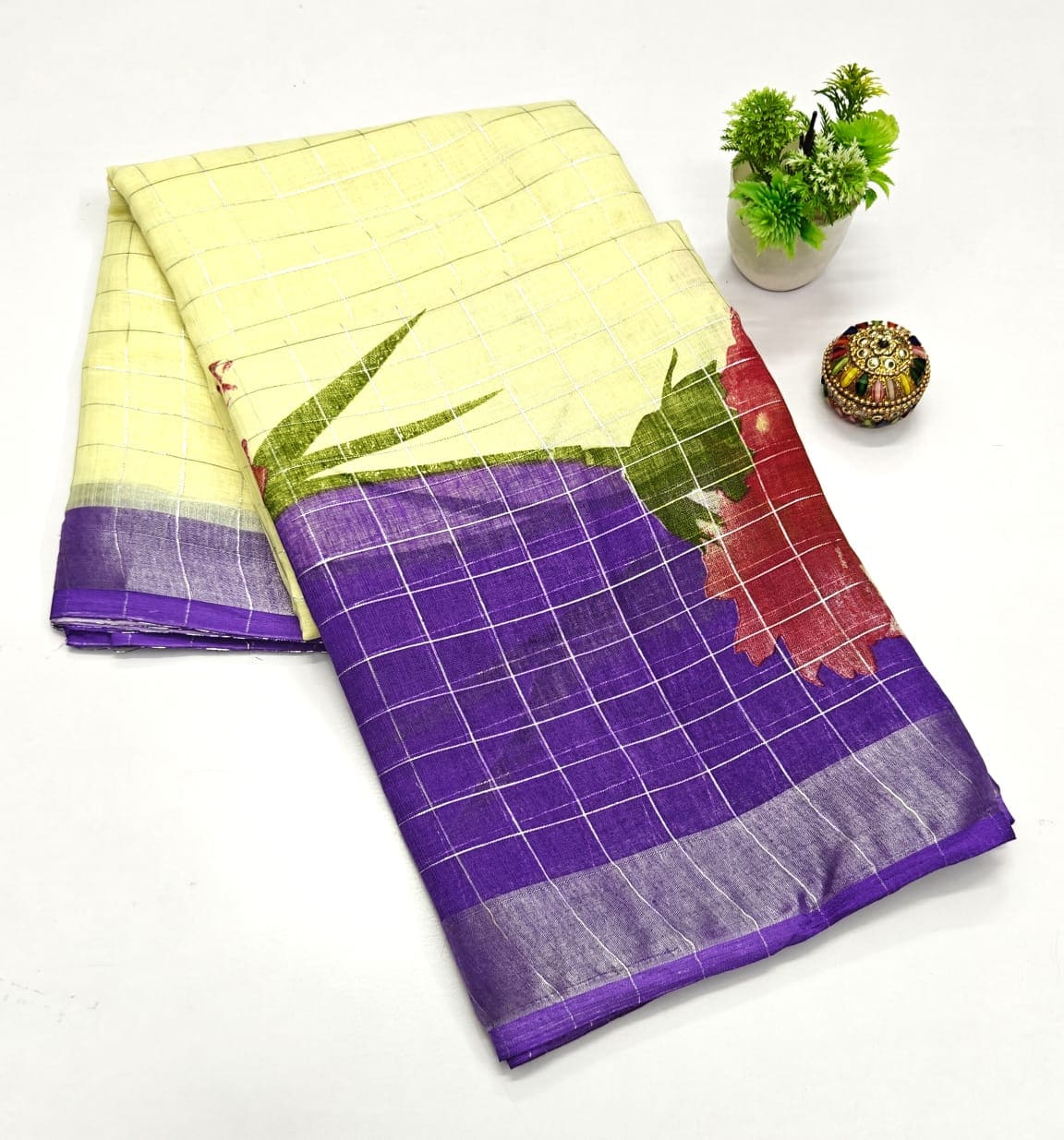 Linen Cotton Saree -Eswari Textiles