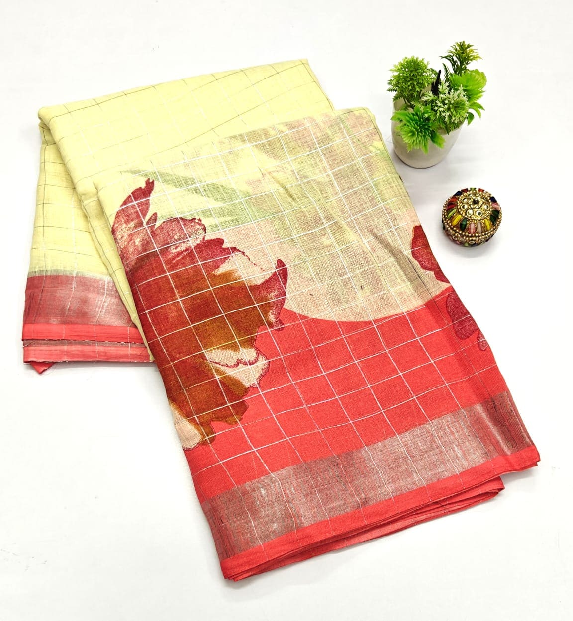 Linen Cotton Saree -Eswari Textiles