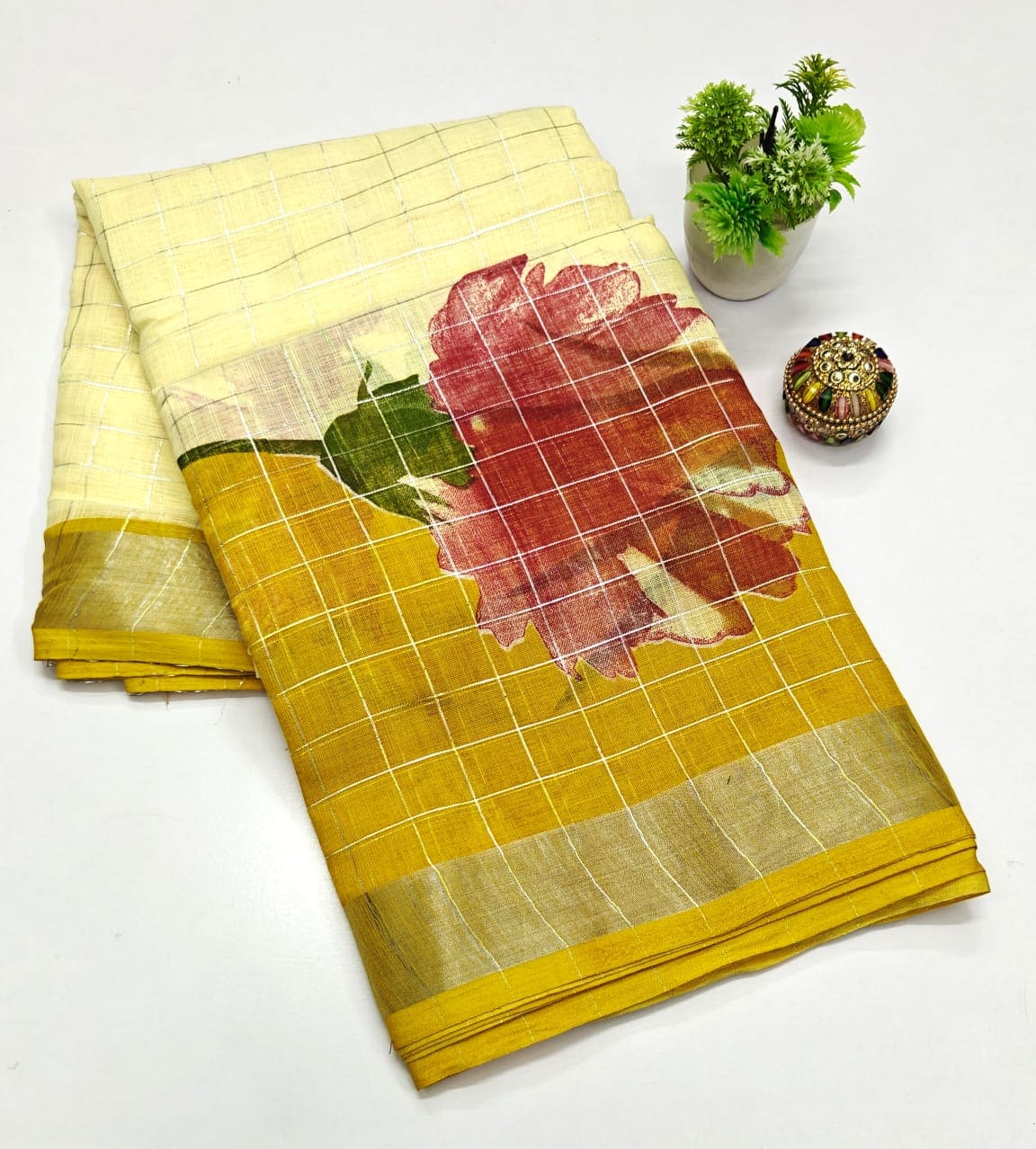 Linen Cotton Saree -Eswari Textiles