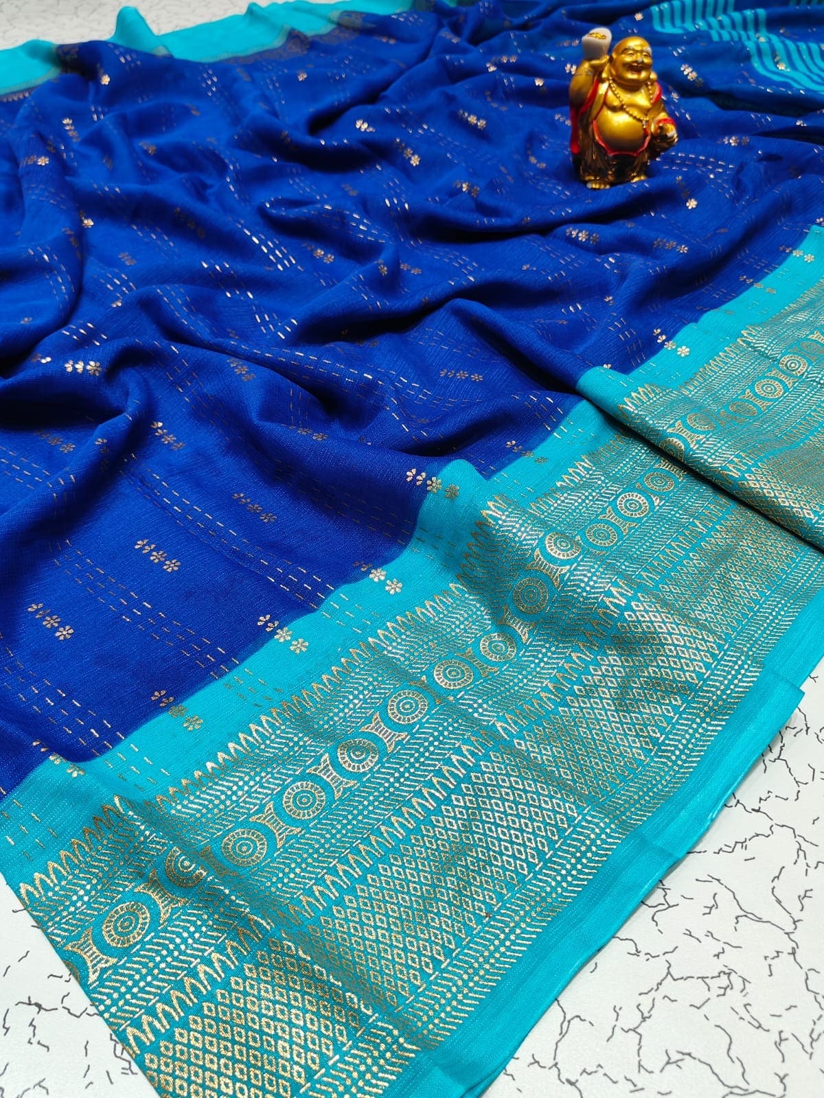 foil print motifs that won't fade or come off -Eswari Textiles