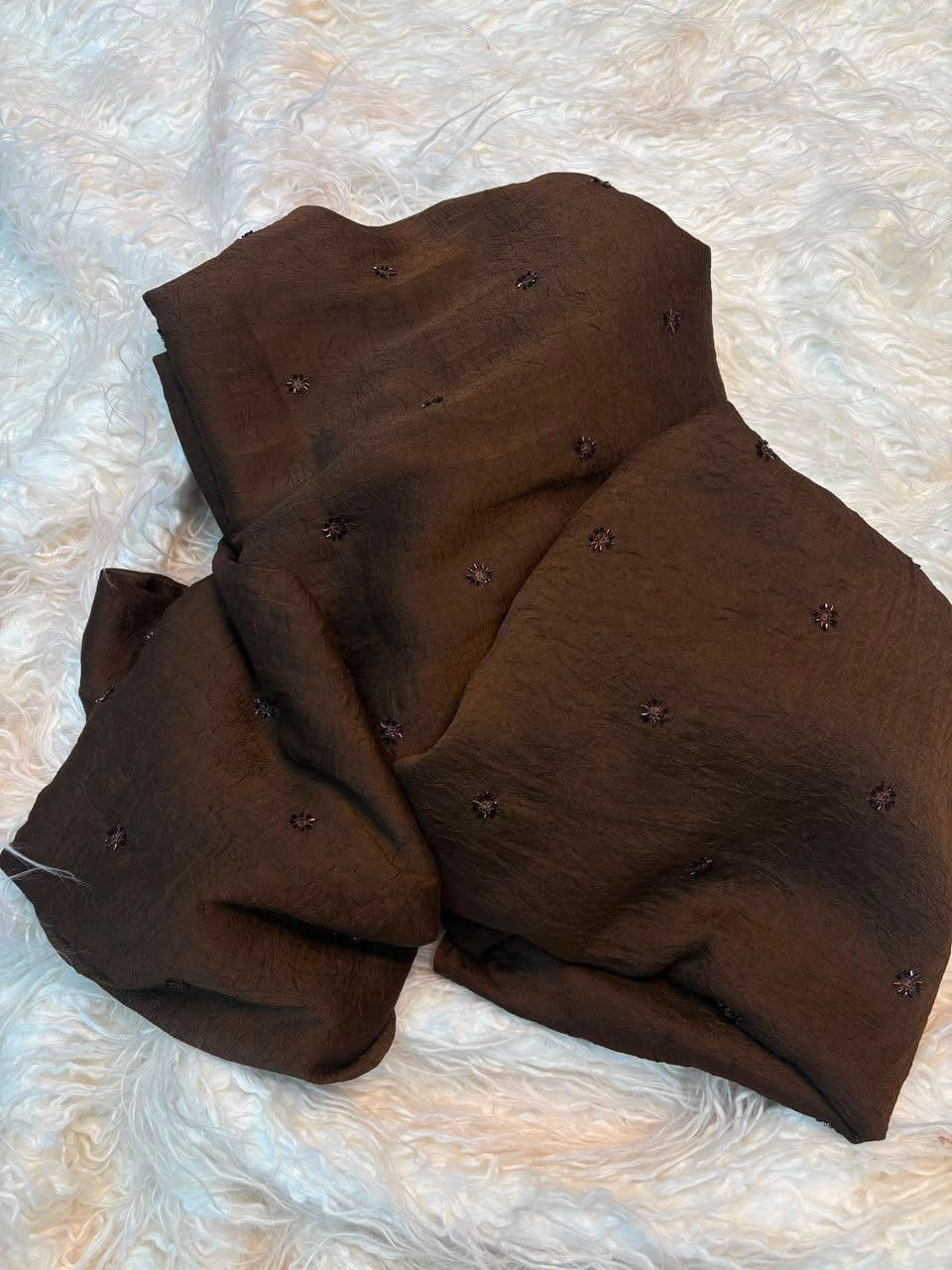 Fancy saree coffe Brown Sarees -Eswari Textiles