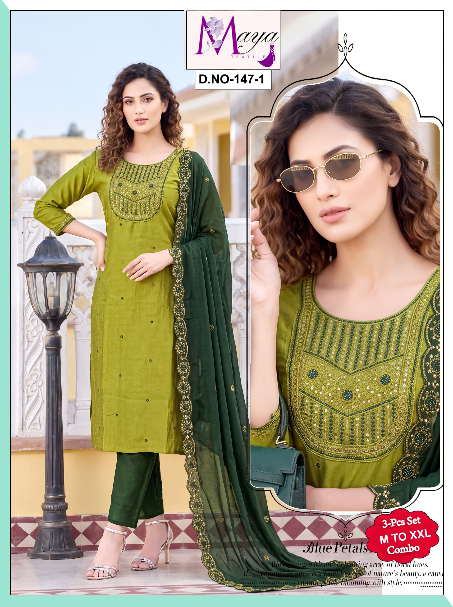 Ready-Made Vichitra Silk Chudi | Eswari Textiles