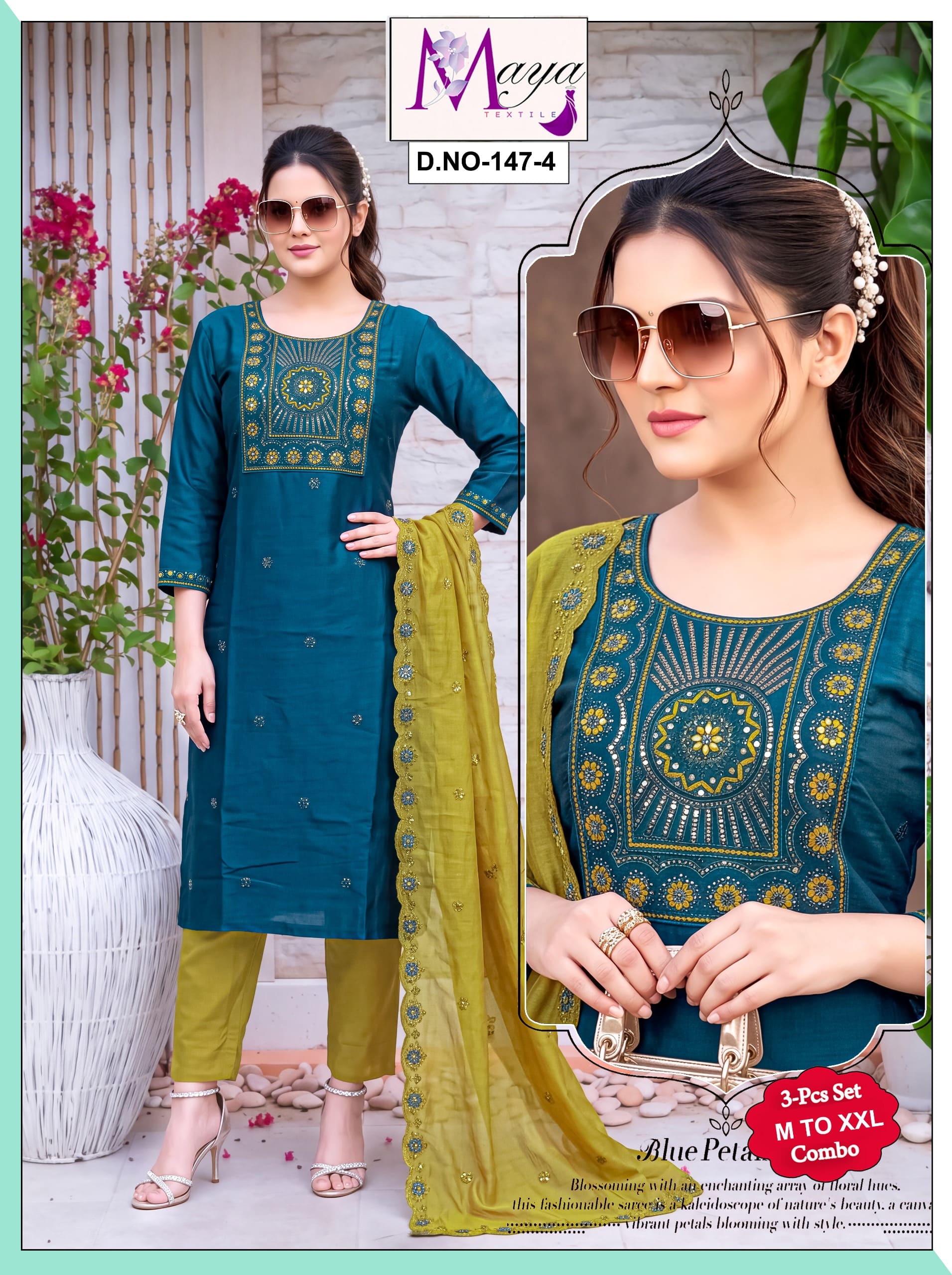 Ready-Made Vichitra Silk Chudi | Eswari Textiles