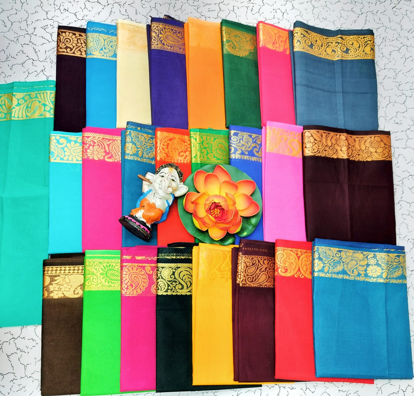 COTTON BLOUSE TWO SIDE ZARI BORDER SET
