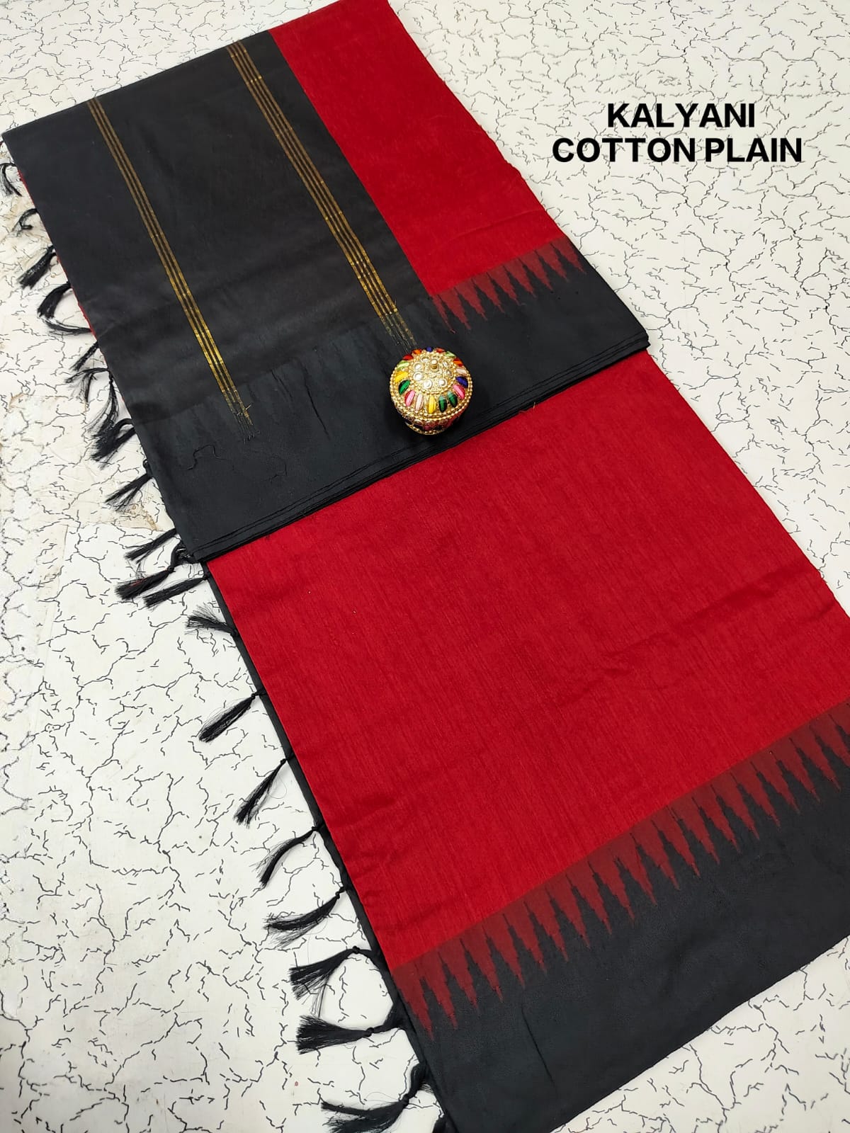 Premium Quality Plain Kalyani cotton saree/Lata Gadwal Paithani
