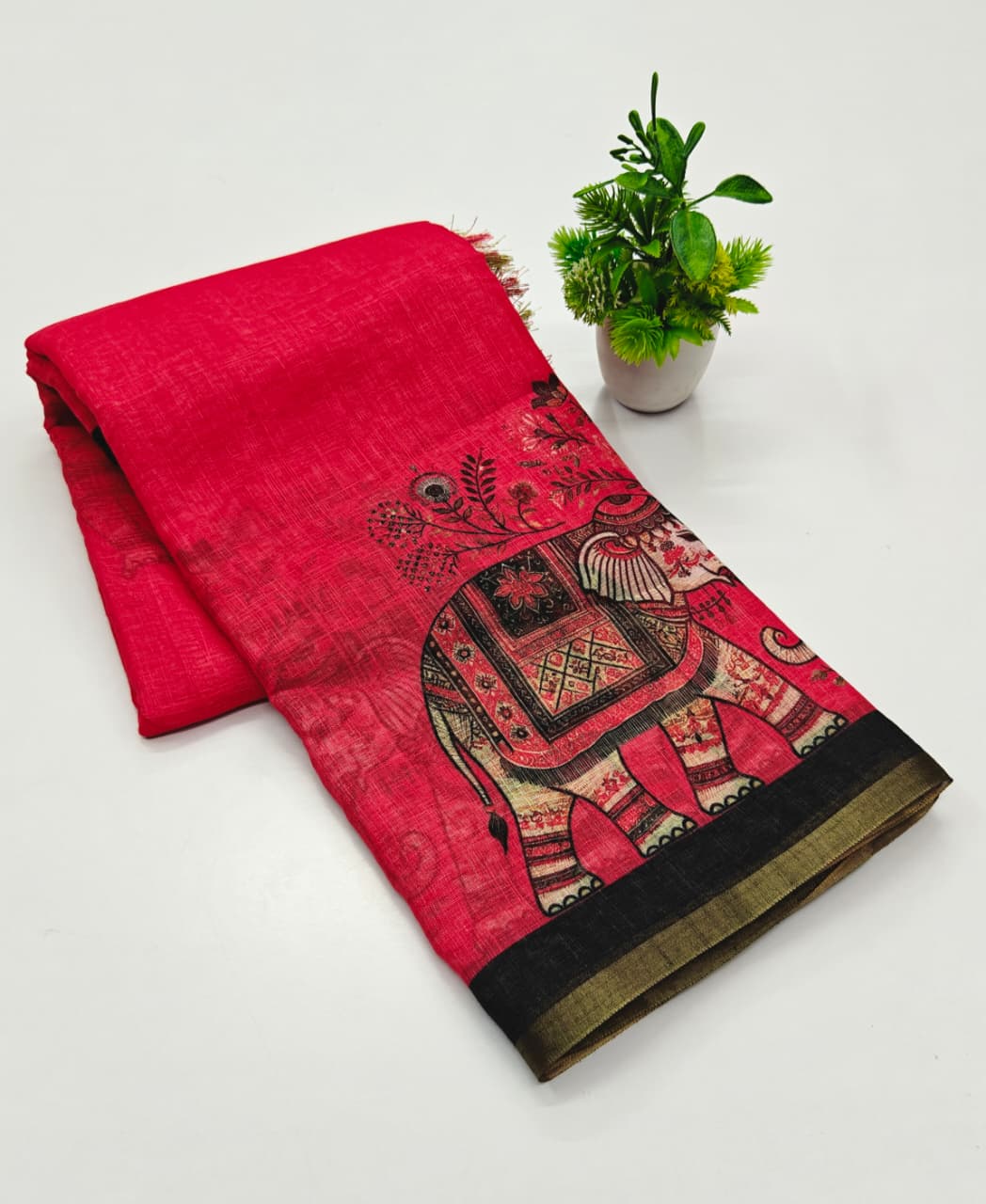 🌹 PURE LINEN COTTON SAREES