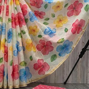🌹 PURE LINEN COTTON SAREES - Image 1