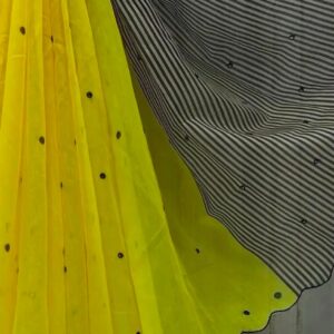 Yellow Linen Saree - Image 1