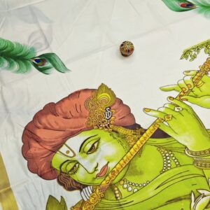 ❤️Kerala Traditional hand Printed  Saree❤️ - Image 1